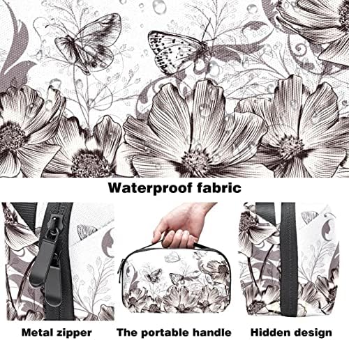 Su geçirmez Makyaj Çantası Kelebek Çiçek Bahar Makyaj çanta düzenleyici Seyahat Zip makyaj çantası Küçük Kozmetik
