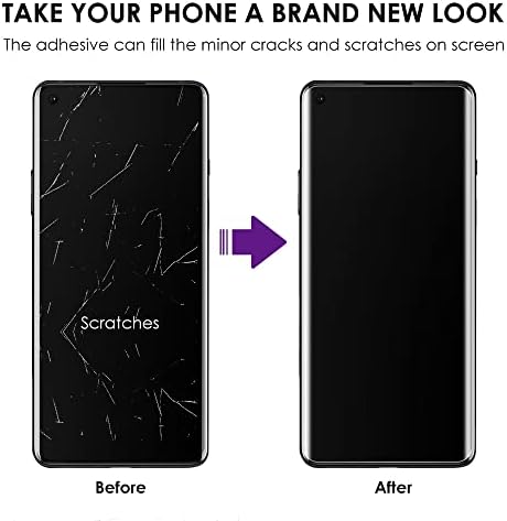 Akcoo [3 Paket OnePlus 9 Pro Ekran Koruyucu [Sıvı UV Temperli Cam] Tam Ekran yapıştırıcı [Hassas Dokunuş] [Parmak