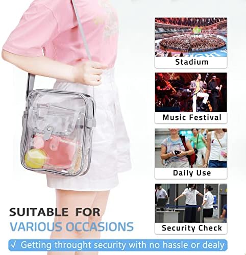 SPODEARS şeffaf çanta Stadyum Onaylı Crossbody Çanta, Konser Festivali İş Spor Etkinlikleri için Küçük Şeffaf Tote