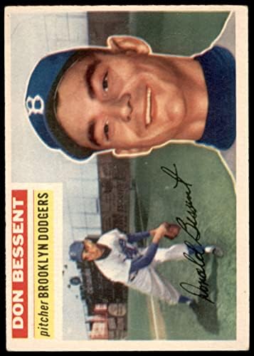 1956 Topps 184 Don Bessent Brooklyn Dodgers (Beyzbol Kartı) ESKİ Dodgers