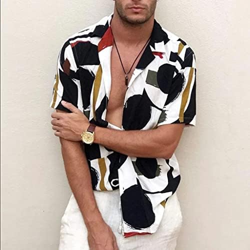 Bellek Peluş Kısa Kollu erkek Moda Gömlek Rahat ve Üst Baskılı Şık Erkek Romper Tulum