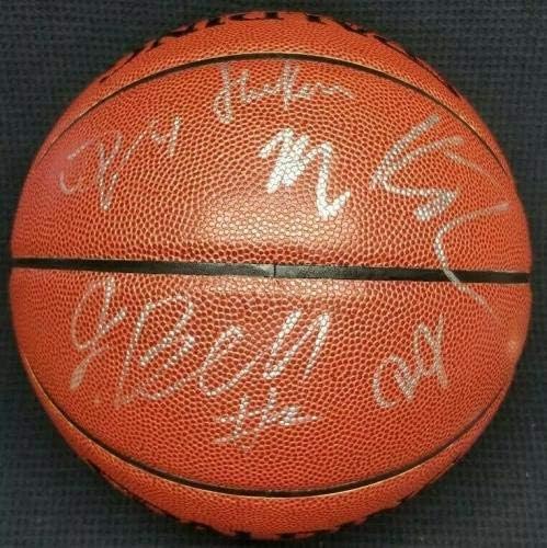 KLAY THOMPSON, STEVE KERR, JONES, COOK, BELL GS WARRİORS Basketbolunu imzaladı. JSA-İmzalı Basketbol Topları