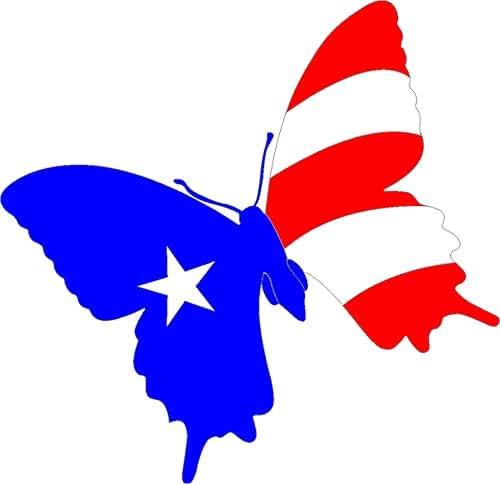 Porto Riko Bayrağı Kelebek vinil yapışkan Çıkartması Otomobil Kamyon Van Duvarlar Dizüstü