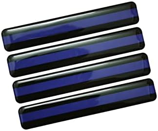 4 ADET 90x15mm Yumuşak Esnek Epoksi Polis Mavi Çizgi Rozeti Amblem Sticker Çıkartmaları Araç Oto Araba Motosiklet