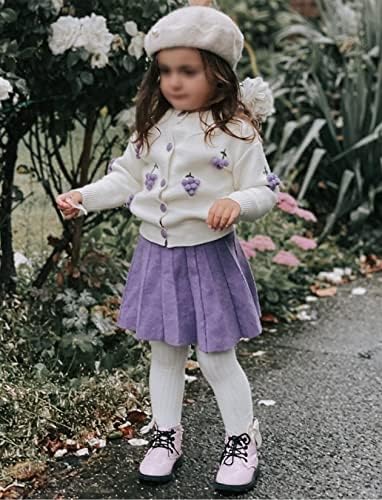 Balatale Toddler Bebek Kız Sonbahar Kıyafetler Uzun Kollu Örme Kazak Üstleri Pilili Mini Etek Seti Sonbahar Kış Giysileri