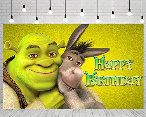 SOPAK Shrek Zemin Doğum Günü Partisi Süslemeleri için, Shrek ve Eşek Arka Plan için Bebek Duş Parti Kek Masa Süslemeleri