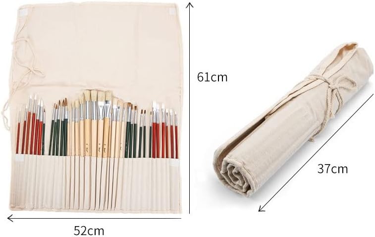WYFDP 36 Tuval Kalem Perde fırça setleri Vernik Çubuk Suluboya Fırçaları Kıl Yağ Fırça Seti (Renk: A, Boyutu: Bir