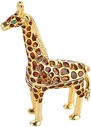 LONGSHENG-2001 YILINDAN BU YANA-El Boyalı Zürafa Heykelcik Takı Biblo Kutusu Düğün Favor Hediye Yüzük Tutucu masa