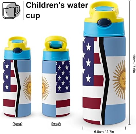 Amerikan ve Arjantin Bayrağı Renkli Su Şişesi Paslanmaz Çelik Yalıtımlı Seyahat Kupa Bardak Kilitleme Kapak Spor Şişeleri
