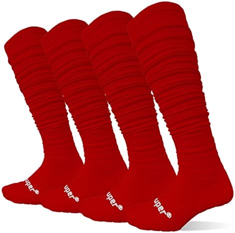 Youper Ezme Yastıklı futbolcu çorapları 2 Paket, Erkekler ve Erkekler için Ekstra Uzun Spor futbol çorapları