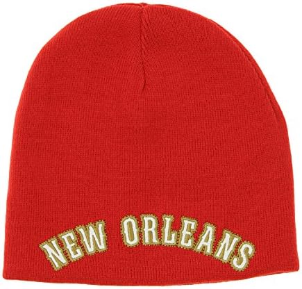 NBA Gençliğinin New Orleans Pelikanları Tersinir Taslak Örgü Manşetsiz Şapka, Kırmızı Tek Beden (8-20)