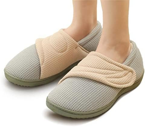 YESBOR Bayan Diyabetik Ev Terlikleri Şişmiş Ayaklar için Ayarlanabilir Ödem Ayakkabıları