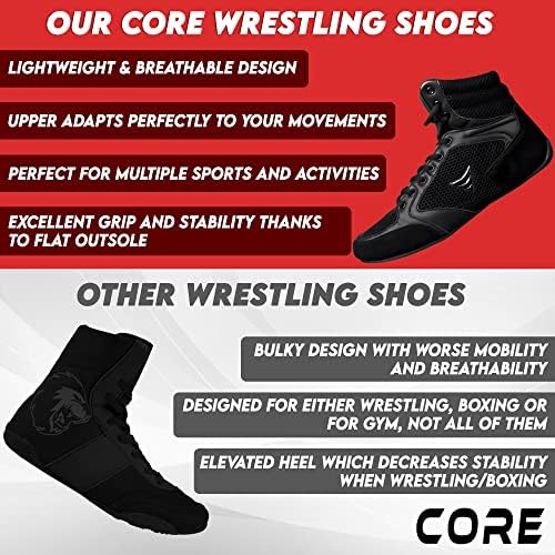 Çekirdek güreş ayakkabısı Mat Ace Hafif Dövüş Sanatları Boks Ayakkabıları Halter Ayakkabıları Deadlift - Erkekler