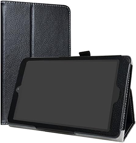 Alcatel A30 Durumda, LiuShan PU Deri İnce katlanır stand Kapak için 8 Alcatel A30 Android Tablet, Siyah