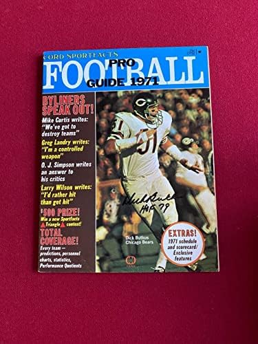 1971, Dick Butkus, İmzalı (JSA), PROFESYONEL FUTBOL Dergisi (Kıt) - İmzalı NFL Dergileri