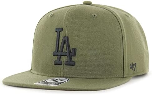 '47 Los Angeles Dodgers Sandlewood Basketbol Sahası Kamuflaj Emin Atış Kaptan Snapback Şapka-Zeytin
