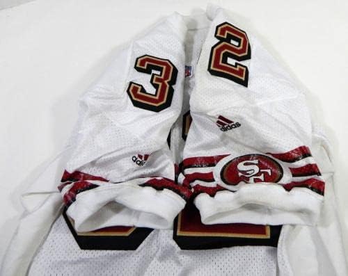 1999 San Francisco 49ers Travis Jervey 32 Oyunu Verilen Beyaz Forma 46 DP26603 - İmzasız NFL Oyunu Kullanılmış Formalar