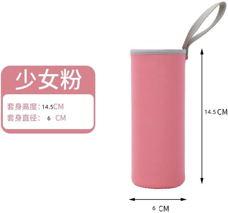 SLYKO Termos Kol Limon kupa kılıfı Cam Su kupa kılıfı dalış Malzemesi kupa kılıfı 360ML浅粉色
