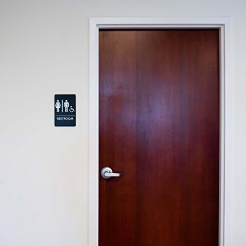 Engelli Erişimine Uygun Tuvalet için Unisex Tuvalet Tabelası, Ofisler, işletmeler için ADA Uyumlu Banyo Kapısı Tabelası