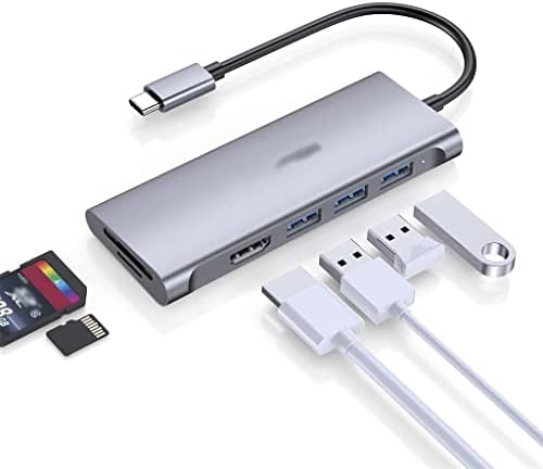 WENLII USB C HUB Tipi C 4 K Adaptörü Çoklu USB 3.0 HUB Dock kart okuyucu için Pro Hava USB-C HUB Dock (Renk : Gri,