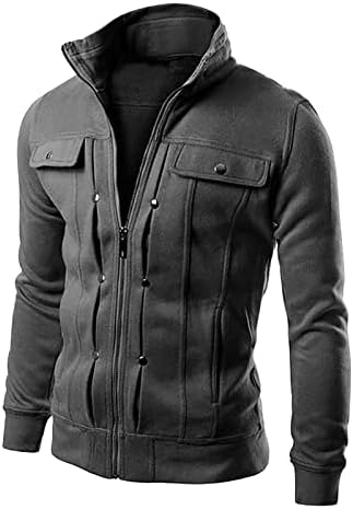 ADSSDQ Boy Tam Kollu Casual Palto Erkek Sonbahar İş Katı Sıcak Yaka Düğmesi Aşağı Giyim Rahat Thick6