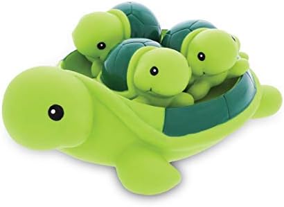 DolliBu Yeşil Deniz Kaplumbağası Aile Hayvan Banyo Squirters 4 Parça Banyo oyuncak seti, çocuklar Banyo Oyuncakları