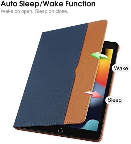 ıPad 9th/8th / 7th Nesil Kılıf 2021/2020/2019 iPad 10.2 İnç Kılıf ile kalemlik ve Cep, Otomatik Uyku / Uyandırma,