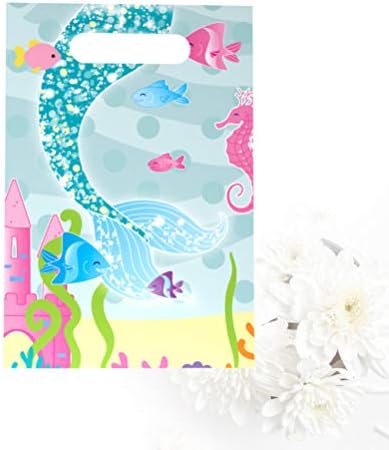 Gadpıparty İpli hediye keseleri 10 pcs Mermaid hediye keseleri Tedavi Parti Şeker Çanta Iyilik Çanta Çocuklar için