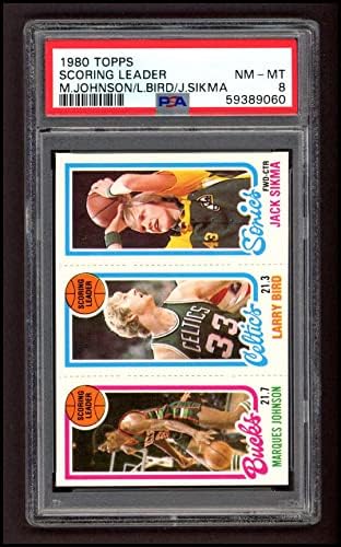 1980 Topps 143/30/232 Marques Johnson / Larry Bird / Jack Sikma (Basketbol Kartı) PSA PSA 8.00