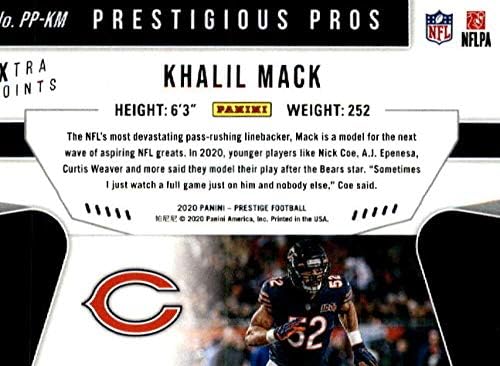 2020 Panini Prestij Prestijli Artıları Xtra Puan Mavi 20 Khalil Mack Chicago Bears NFL Futbol Ticaret Kartı