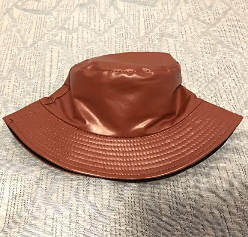 Unisex Retro Moda PU Deri Kova Şapka Balıkçı Şapka Geri Dönüşümlü Katı Moda güneş şapkası Erkekler Kadınlar için…