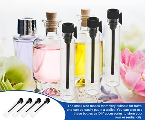 DOITOOL 150 pcs Cam Aromaterapi Şişeleri Örnek Ml Kap koku şişesi Parfüm Uçucu Sıvı Mini Flakon Taşınabilir Beyaz
