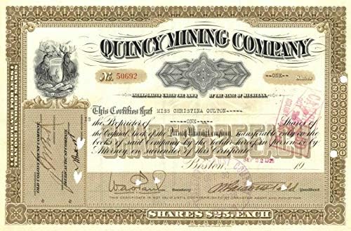 Quincy Madencilik A. Ş. - Stok Sertifikası