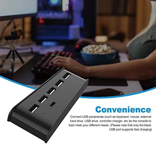CUJUX 5 Port Yüksek Hızlı Splitter adaptörü Oyun Konsolu USB Hub ıçin Çok Fonksiyonlu PS5 Oyun konsolu şarj standı