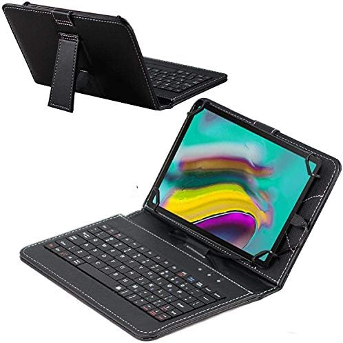 Samsung Galaxy Tab A SM-T580NZKAXAR 10.1 inç Tablet ile Uyumlu Navitech Siyah Klavye Kılıfı