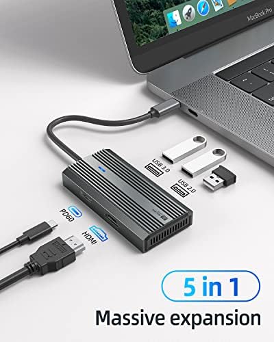 SANZANG Master 5 in 1 USB C Hub, 4 k USB C HDMI Adaptörü, 5 Gbps USB 3.0 Yüksek Hız, 2x480 Mbps USB Bağlantı Noktaları,