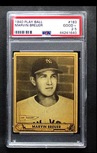 1940 Top Oyna 183 Marvin Breuer New York Yankees (Beyzbol Kartı) PSA PSA 2.50 Yankees