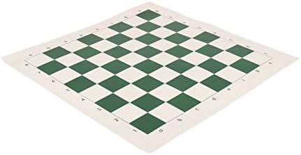 Staunton Evi Yönetmeliği Vinil Turnuva Satranç Tahtası-2,5 - Yeşil
