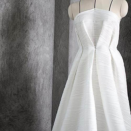 KASMOM Elastik Kumaş Beyaz 150 cm Geniş Giyim DIY El Yapımı Giysiler için Malzemeler Stereo Şerit Tasarım Yeni-Beyaz-0.5
