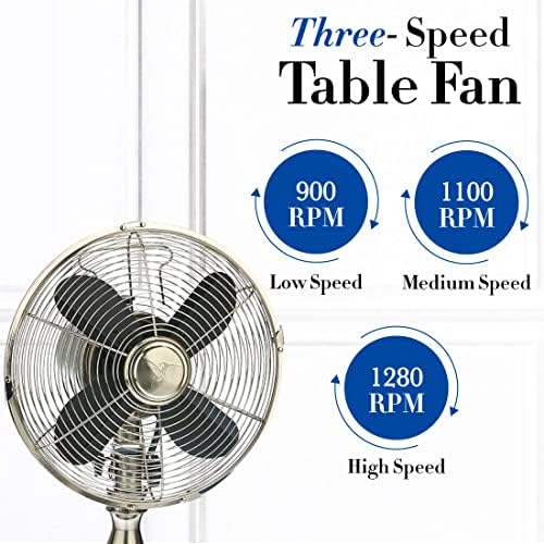 Buz Çözücü Salınımlı Masa Fanı, 3 Hızlı Taşınabilir Fan, Paslanmaz Çelik Fan, 10 inç