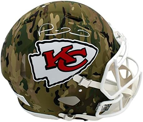 Patrick Mahomes İmzalı Kansas City Chiefs Speed Otantik Camo NFL Kaskı - İmzalı NFL Kaskları