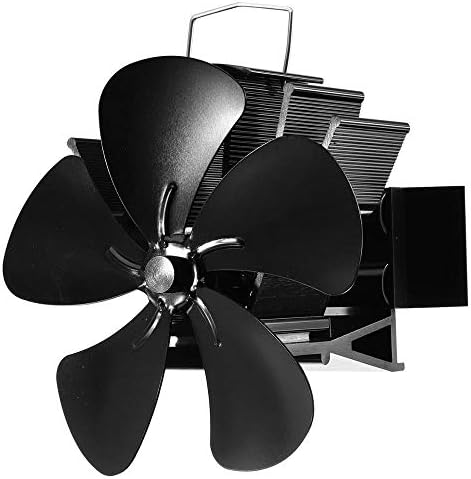 MIFOR YYYSHOPP yükseltme 5 bıçak siyah şömine ısı Powered soba Fan günlük ahşap brülör çevre dostu sessiz Fan ev verimli