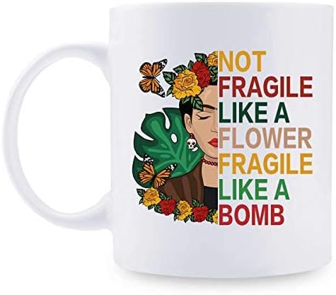 Anne için Vintage Kupa Kadınlar için en iyi Arkadaşlar Hediyeler-Çiçek Gibi Kırılgan Değil Bomba Gibi Kırılgan Frida