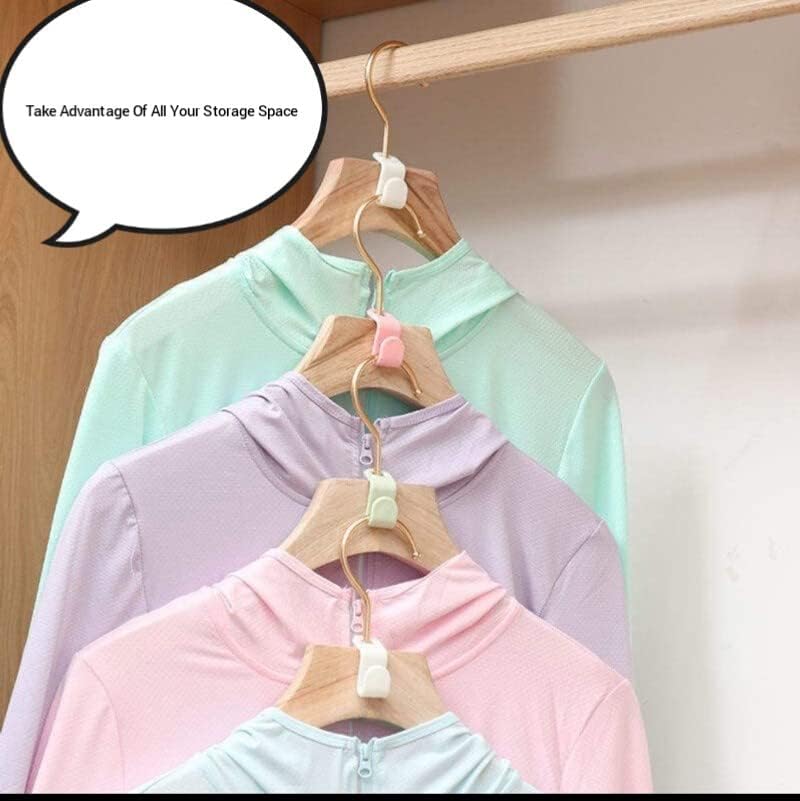 Elbise Askısı Bağlantı Kancaları / Yerden Tasarruf Sağlayan Askı Bağlantı Kancaları-Çok Renkli Set / 60'lı Paket