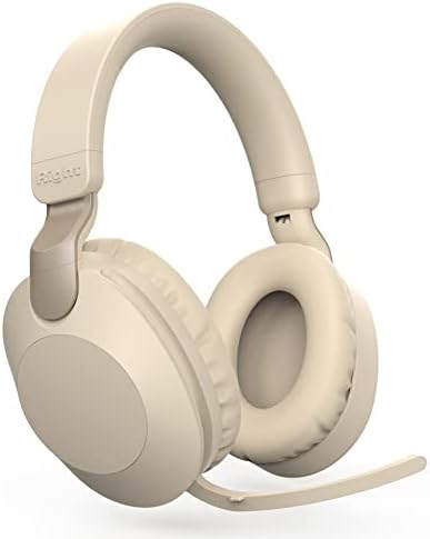 Oyun kulaklığı Bluetooth Mic ile Kulaklık Stereo Gürültü İptal Bas Surround Dizüstü Bilgisayar PC için (Bej Altın)