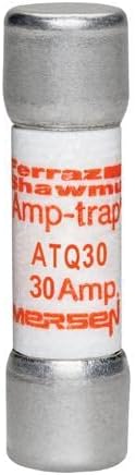 Mersen Elektrik Gücü ATQ30-Amp-trap ATQ30, 30A, 500V AC, Zaman Gecikmesi, Yüksük Sigortası
