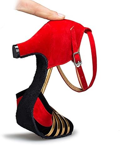 Mısu kadın Kapalı Ayak Süet Taban Latin Salsa Tango Uygulama Balo Salonu Dans Ayakkabıları Düşük Topuk 2.0 Topuk