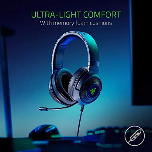 Razer Kraken X USB-Dijital Surround Ses Oyun Kulaklığı (Ultra Hafif, Surround Ses, Bükülebilir Kardioid Mikrofon,