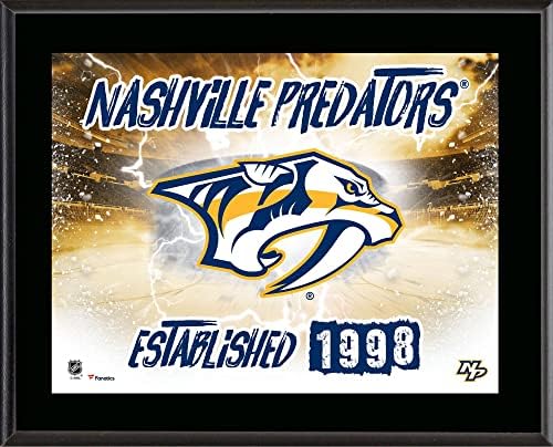 Nashville Predators 10.5 x 13 Yüceltilmiş Yatay Takım Logosu Plaketi - NHL Takım Plaketleri ve Kolajları