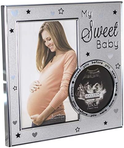 Malden International Designs 5408-20 My Sweet Baby Ultrason Fotoğraf Resim Çerçevesi, 4x6, Gümüş